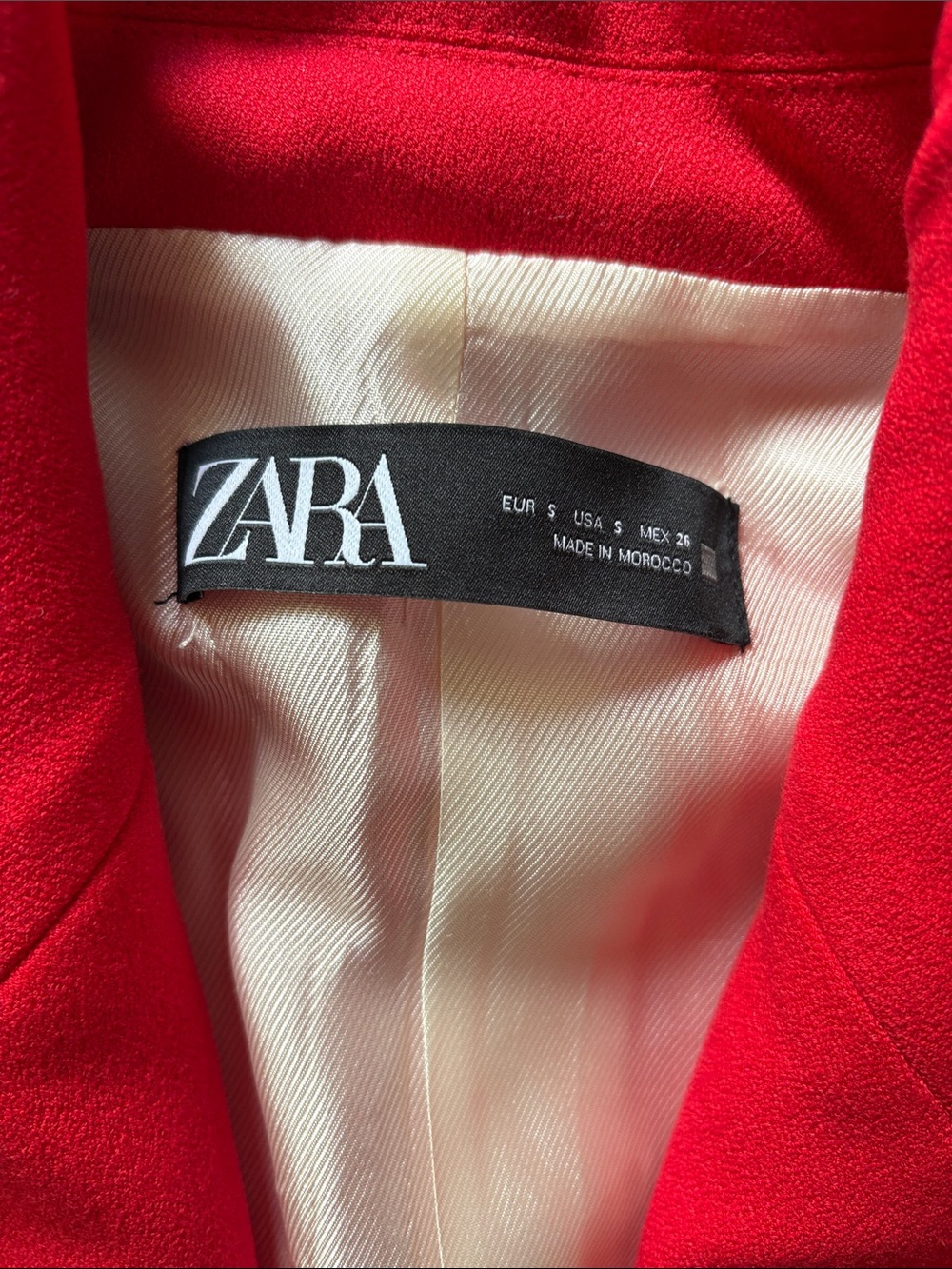 Zara Red Double-Breasted Blazer with Gold Buttons Size S NWT - Picture 2 of 12